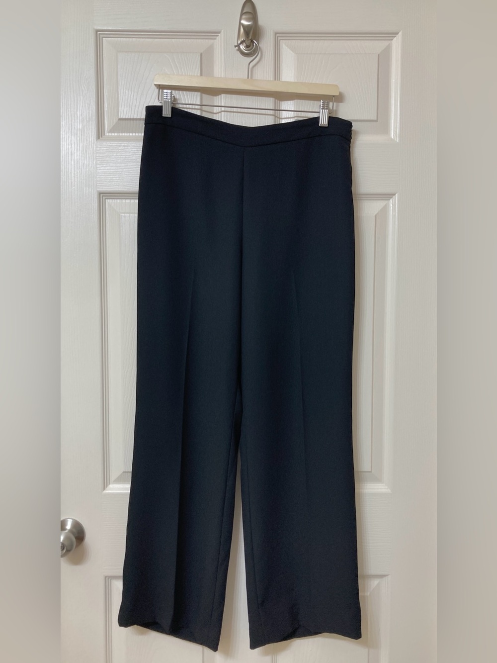 Talbots Women’s Black Hollywood High Rise Wide Leg Trousers Dress Pant 12 Petite